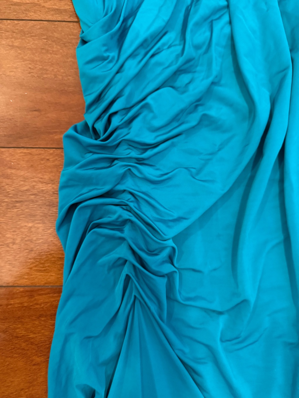 Laundry By Shelli Segal Teal One-Shoulder Evening Gown - Picture 3 of 4